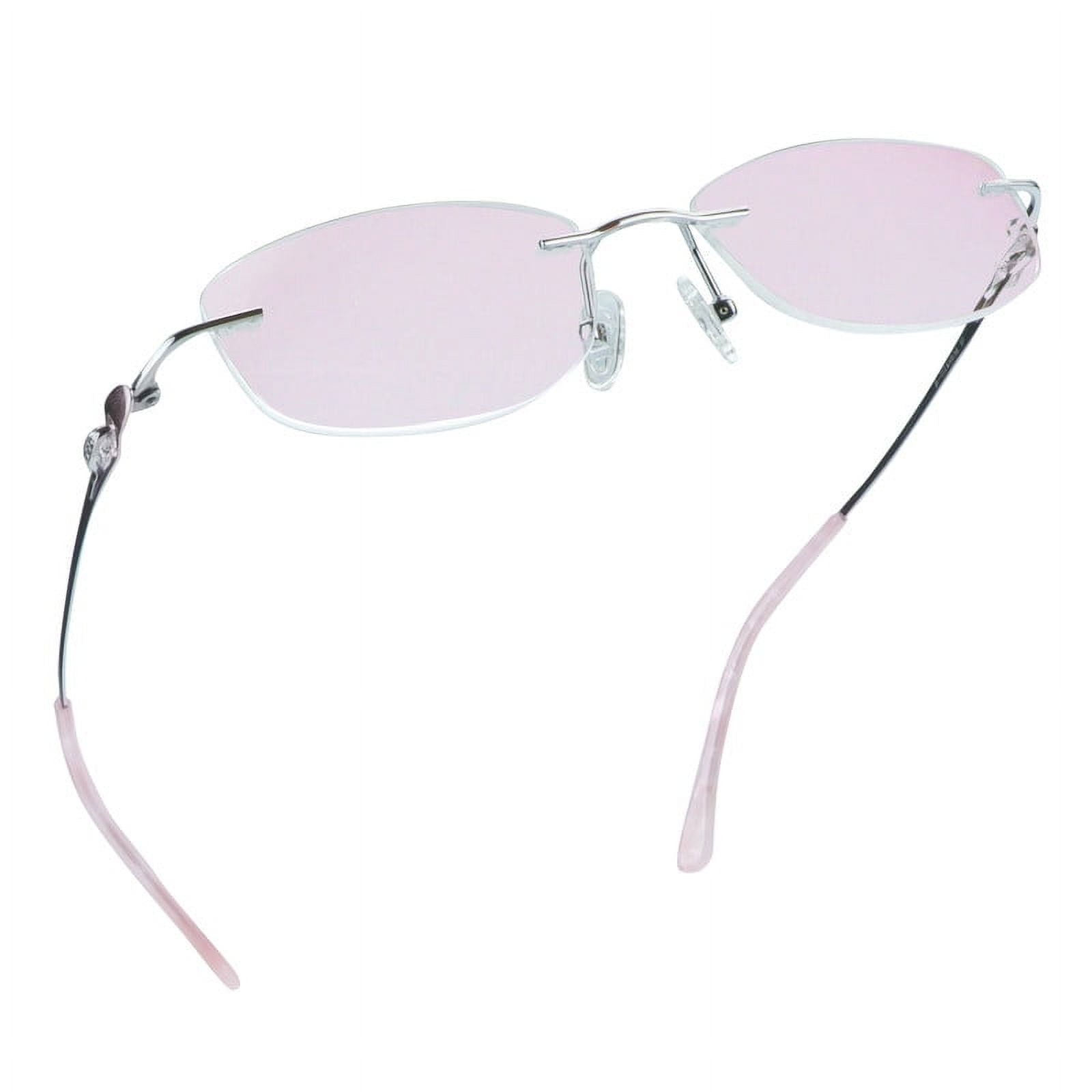 LifeArt Pure Titanium Frame Glasses/Blue Light Blocking Reading Glasses, Reduce Eyestrain, Stylish for Women(Pink,+1.50 Magnification)