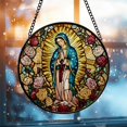thumbnail image 2 of Our Lady of Guadalupe Faux Stained Glass Suncatcher, Virgin Mary Window Hanging Ornament Religious Home Decor, Gift For Christain Home Décor, 2 of 5