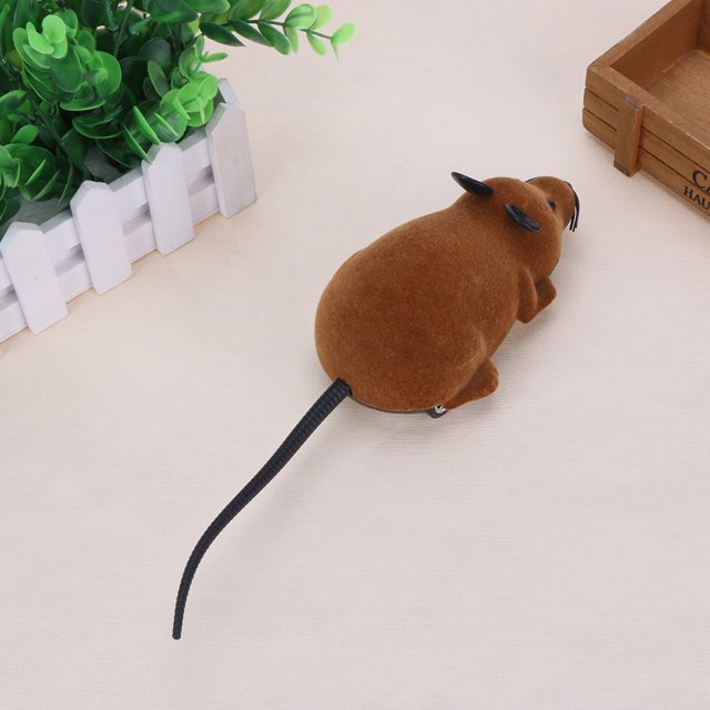 Eléctrico Ratón de felpa inalámbrico Gato divertido Control remoto Juguete interactivo de rata falsa (B) Tmvgtek Ofspeizc