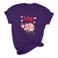 thumbnail image 5 of Fesfesfes Gym Shirts Women's Valentine's Day Love Printed Short Sleeved T-shirt Top Short Sleeved Round Neck Top/Shirt Women Essentials 2XL(US:12), 5 of 6