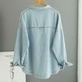 thumbnail image 6 of EOYWHK Women's Denim Shirts Long Sleeve Jeans Button Down Cardigans Loose Lightweight Lapel Blouse with Pockets, 6 of 7