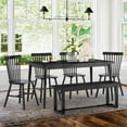 thumbnail image 5 of Dycanpo Dining Set, Dinning Room Table and 18'' Tall Chairs Set of 7 with Black, Wooden for Home, 5 of 8