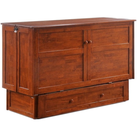 Night and Day Furniture Clover Murphy Cabinet Bed w/Mattress in Cherry