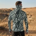 thumbnail image 6 of Men's Camo Print Fishing Hoodie Performance Fishing Hoodie Shirt - UPF 50+ Sun Protection Long Sleeve Thumbholes Shirts with Neck Gaiter Light Green XXXL, 6 of 9