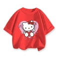 thumbnail image 2 of 2024 Ropa infantil Verano Camiseta con estampado de Hello Kitty Camiseta de moda infantil Camiseta de manga corta Top de cuello redondo para niñas, 2 of 5