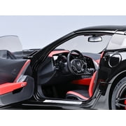 2019 Chevrolet Corvette C7 ZR1 Black with Carbon Top 1/18 Model Car by Autoart