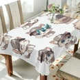 thumbnail image 5 of 54x54 Inch Tablecloth Polyester Square Tablecloth for Home Kitchen Dinner Decor Cat Wearing Baseball Cap, 5 of 9