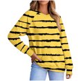 thumbnail image 3 of Tranfacy Longues Chemises à Manches pour Femmes, Chemises pour Femmes, Haut à Manches Longues pour Femmes Imprimé à Col en V avec Manches Raglan, Chandail Décontracté pour Tenues de Mode Automnales Quotidiennes, 3 of 5