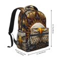 thumbnail image 2 of Gaeub Vintage Pattern Bald Eagle Ergonomic Lightweight Laptop Backpack - Multiple Pockets for School, Work, Travel, Outdoor Activities -One Size, 2 of 5