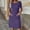 *Purple, variant on ClodeEU Women's Round Neck Short Sleeve Textured Straight Midi Dress with Pockets,Casual Summer Dress Purple,Women's Plus L