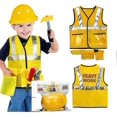 thumbnail image 1 of 2022 Construction Worker Costume Kit For Kids Role Play Toy Set Career Costumes Heavy Worker Cosplay, 1 of 5