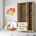 thumbnail image 3 of Better Home Products Symphony Wardrobe Armoire Closet with Two Drawers in Maple, 3 of 7