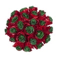 thumbnail image 3 of Painted Marshmallow Red & Green with Glitter Roses - 50 cm - Fresh Cut Flowers - 50 Stems - by Bloomingmore, 3 of 7
