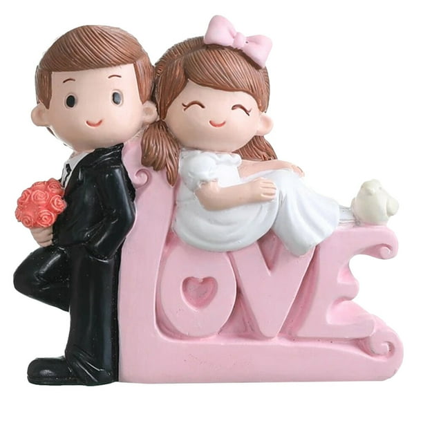 1 pieza de figuras de pareja de San Valentín: novios, muñecos de resina, adornos para tartas.