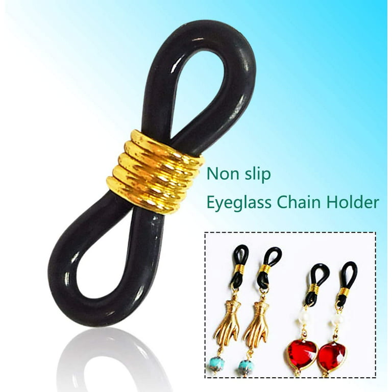 Jdesun 20 Pieces Eyeglass Chain Ends,Adjustable Metal Bead Rubber Ends  Connectors for Eye Glasses Holder Necklace Chain - 20 Pieces Eyeglass Chain  Ends,Adjustable Metal Bead Rubber Ends Connectors for Eye Glasses Holder