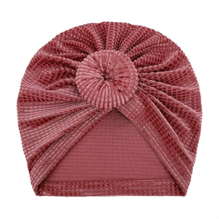 

Toddler Baby Boys Girls Solid Knotted Cap Beanie Elastics Turban Hat