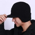 thumbnail image 2 of Cozy Head Beanie for Women & Men, CozyHead Beanie, Winter Hat with Brim & Ear Flaps Black One Size, 2 of 4