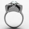 thumbnail image 3 of Skull Silver Black Ring Anillo Para Mujer y Ninos Kids 316L Stainless Steel Ring Diamond in Forehead Paterno, 3 of 4