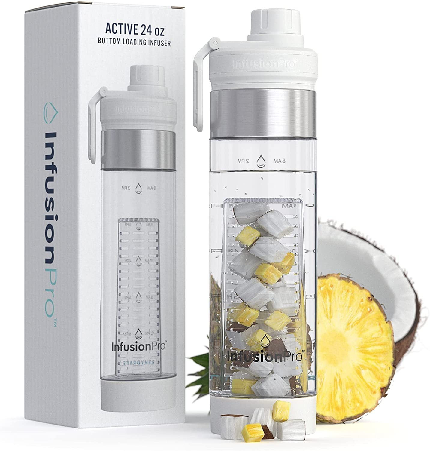 Aesthetic Water Bottle Tea Time Motivational Clear Fruit Hydration 500ml