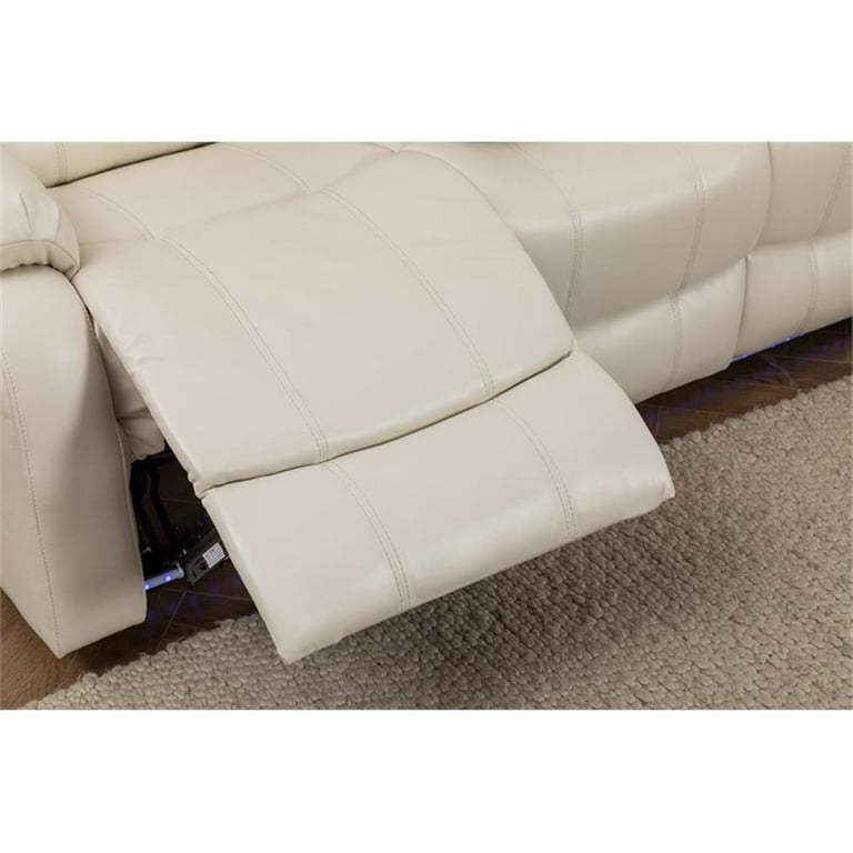 Donivi LED Power Reclining Sectional Sofa, Faux Leather, Living