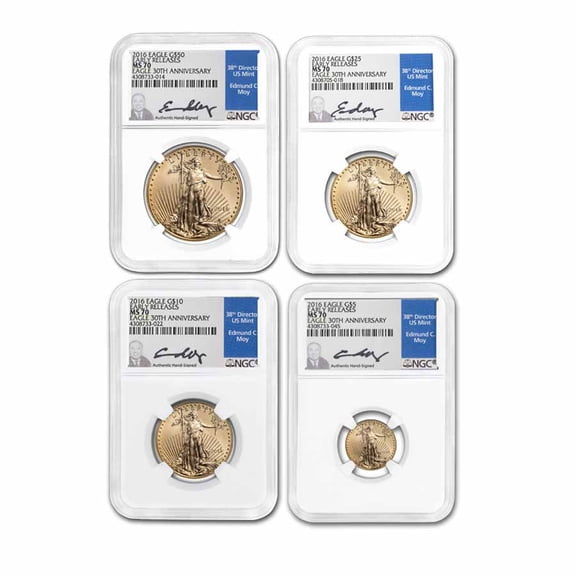 4-Coin American Gold Eagle Set MS-70 NGC (Random Year)