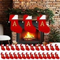 Boovnll 26 Letters Christmas Stockings, 17" Large Velvet Personalized Pendant Pink Christmas Stocking White Cuff for Holiday Fireplace Xmas Tree Party Decor Ornaments Gifts, Christmas Decorations