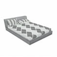 thumbnail image 3 of Geometric Bedding Set with Sheet & Covers, Minimalist Abstract Symmetric Lines Square Diamond Parallel Bars Urban, Printed Bedroom Decor 2 Shams, 4 Sizes, Pale Grey White Black, by Ambesonne, 3 of 3