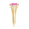 thumbnail image 3 of Oval Shape Lab Grown Pink Sapphire Solitaire Ring with Diamond (4 Carat), 14K Yellow Gold, US 3.00, 3 of 8