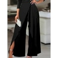 thumbnail image 4 of ZOELNIC Women's Elegant One Shoulder Long Sleeves Split Wide Leg Pants Clubwear Party Dressy Jumpsuits, XL, 4 of 4