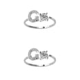 thumbnail image 4 of Qarigey Anillo abierto con letra mayúscula, anillos de compromiso con estilo reutilizables portátiles, compras, maquillaje decorativo, joyería, Letra G 2piezas Qarigey CBP104047, 4 of 6