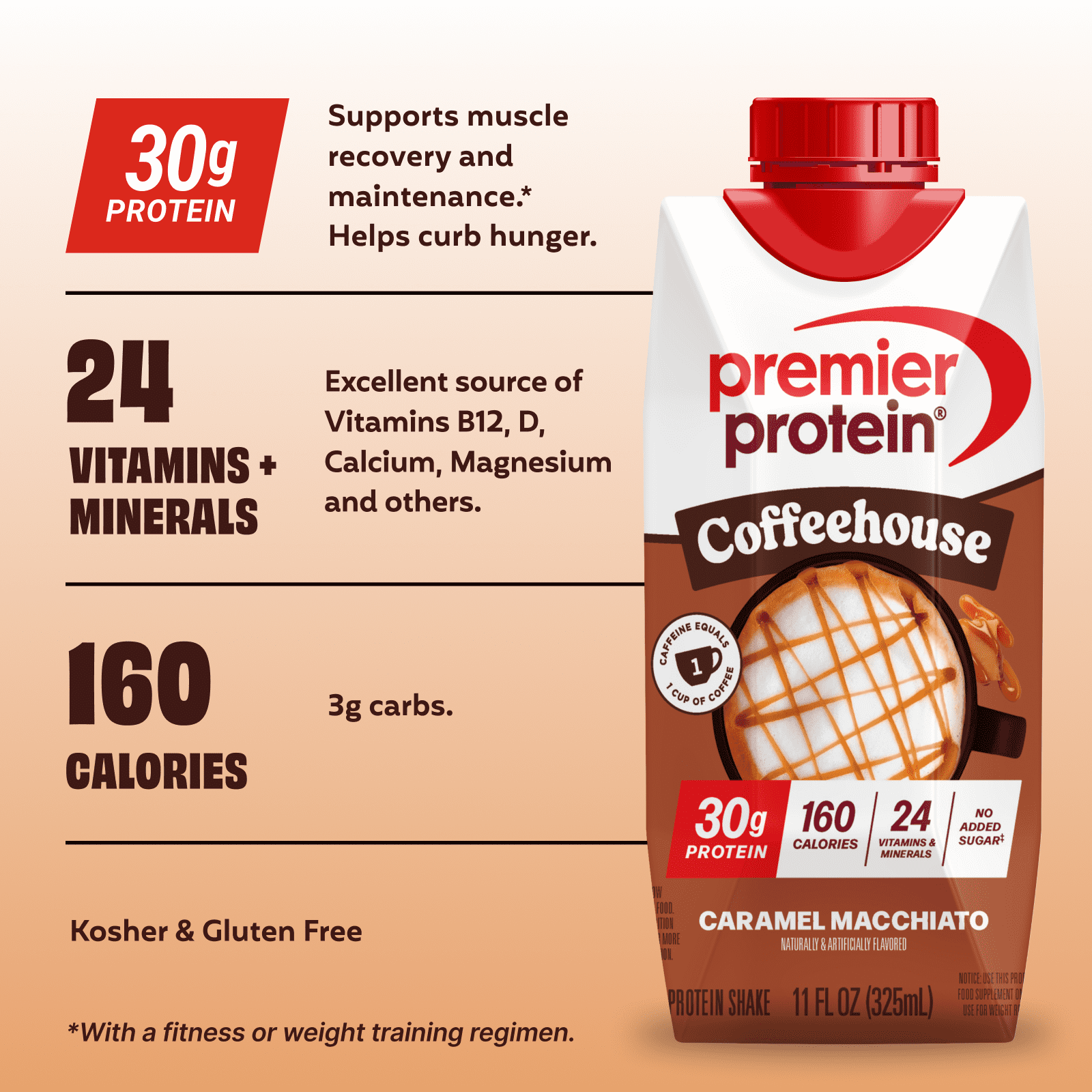 Premier Protein Shake, Coffeehouse Caramel Macchiato, 30g Pr