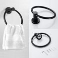 thumbnail image 2 of 6 Piezas de Hardware de BañO, Anillo de Toalla Negro y Soporte de Papel HigiéNico, BañO de Acero Inoxidable, Toalla de Mano, Toalla, 2 of 5