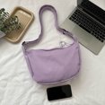 thumbnail image 3 of Bolso Harajuku Hobo Bag Casual Zipper Ladies Bag bandolera de tela suave para adolescente, 3 of 8