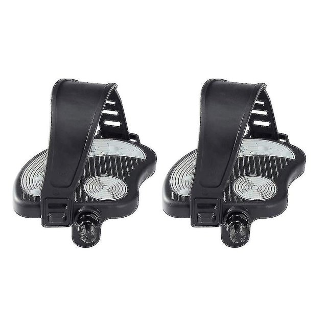 Pedales de bicicleta estática con correas para bicicleta giratoria y bicicleta estática interior, 9/16 pulgadas