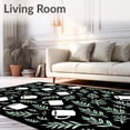 thumbnail image 2 of ODIKA 3'x5' Machine Washable Non-Slip Area Rug, Festive Mug with Whimsical Pine Sprig Accents High Traffic Rug with Pad, Black, 651882, 2 of 8