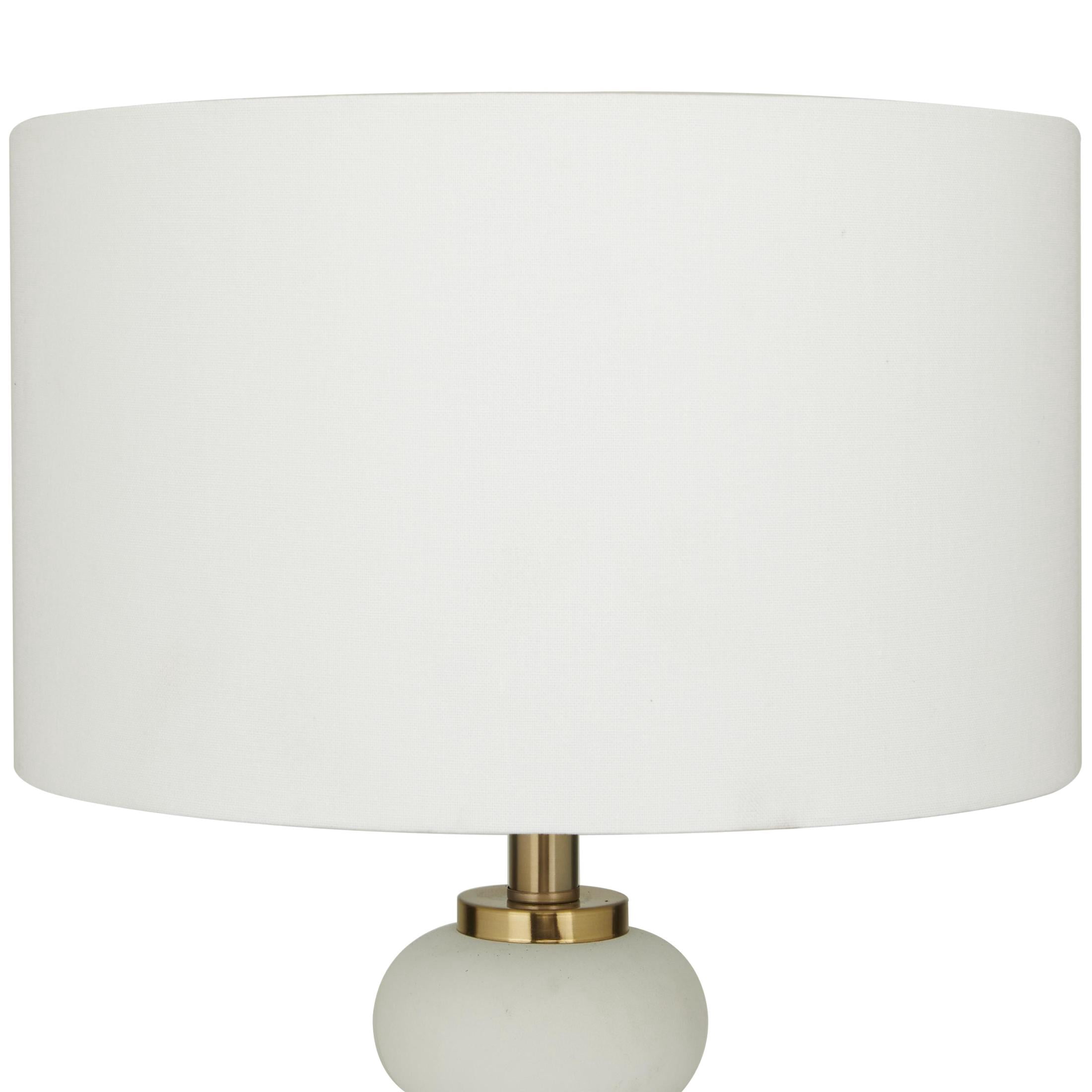 CosmoLiving by Cosmopolitan 28" Orbs Style Base White Table Lamp with Cream Linen Shade