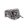 thumbnail image 1 of Chapeau de Cadet Réglable de Style en Détresse - Zebra Fleur-de-lis, 1 of 2