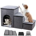 thumbnail image 1 of Escalera Plegable para Mascotas Desmontable 3 Niveles - Modular de Velcro, Almohadilla de Lana de Cordero, Almacenamiento, Independiente, Cojín Lavable Antideslizante, para Perros y Gatos, 1 of 7