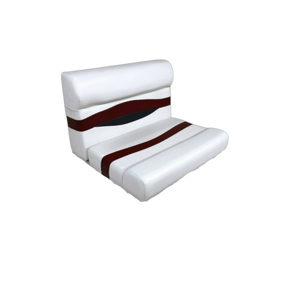 Horizon Manufacturing Elite Series 28" Pontoon Bench Seat Cushion Set 3200-AAEC White / Red / Charcoal ( Base sold Separate 3009-AB)
