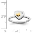 thumbnail image 6 of 925 Sterling Silver & Real 14kt Butterfly Stackable Expressions Diamond Ring Size: 8; for Adults and Teens; for Women and Men, 6 of 6