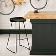 thumbnail image 2 of Counter Banjul Stool – Durable Design with Wood Seat and Black Matte Legs, 2 of 4