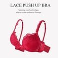 thumbnail image 5 of YANDW Push-Up Lace Bra for Women Add 2 Cup Sizes Deep Plunge Bras Padded Underwire Support, Red 36A, 5 of 5