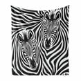 thumbnail image 1 of Safari Soft Flannel Fleece Throw Blanket, Couple of Zebras Eyes Face Heads Image Pattern Wild Animals Design, Cozy Plush for Indoor and Outdoor Use, 70" x 90", Charcoal Grey White, by Ambesonne, 1 of 5