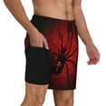 thumbnail image 3 of Haiem Spider on the Web Mens Swim Trunks with Compression Liner 2 in 1 Swimming Shorts Stretch Swimwear Quick Dry,Board Shorts-X-Large, 3 of 9