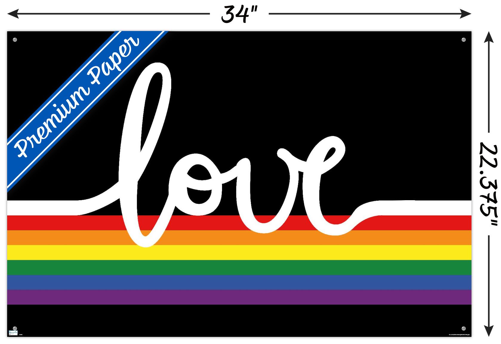 Love Wall Poster with Pushpins, 22.375" x 34"