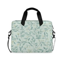16" Laptop Tote Bag Laptop Sleeve Case Computer Briefcase for Work & Travel Green Leaf Pattern