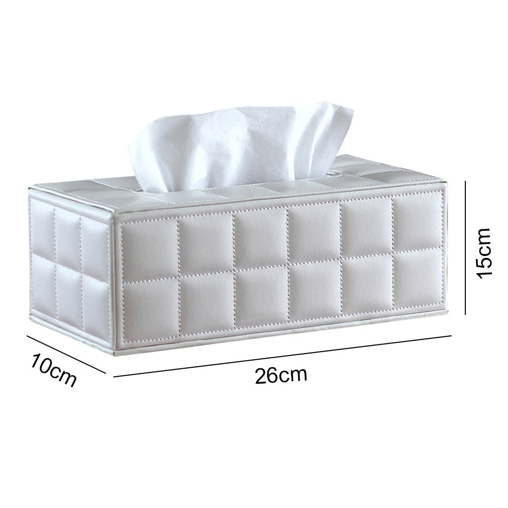 Tissue Holder Storage Napkin Box Dispenser Bathroom Paper Cover PU Leather 