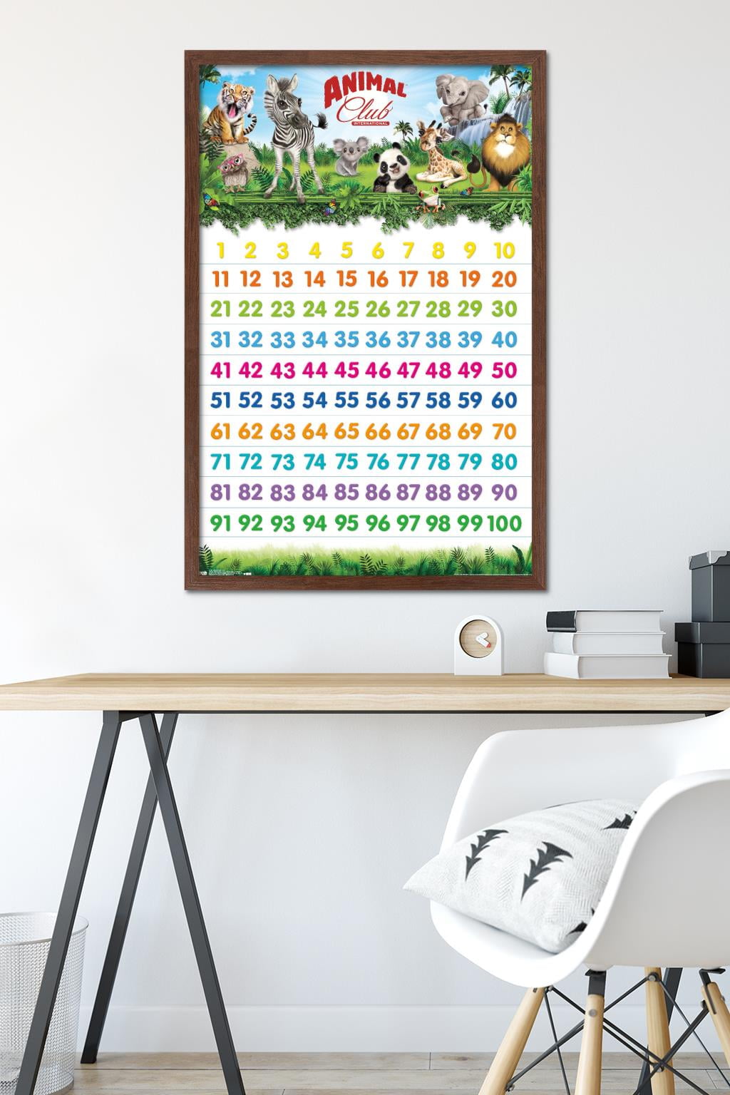 Animal Club - Numbers 123 Wall Poster, 22.375" x 34" Framed