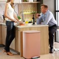 thumbnail image 2 of NiamVelo Kitchen Trash Can 13 Gallon with Soft Slow Lid Big Step Trash Can with Removable Plastic Inner Bucket Stainless Steel Garbage Can for Bathroom Kitchen and Office Trash Bin 50 Liter, Pink, 2 of 8