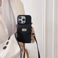 thumbnail image 3 of Nalacover for iPhone 14 Pro 6.1 inch Crossbody Phone Case with Detachable Adjustable Shoulder Strap,Luxury PU Leather Back Metal Buckle Card Pocket Wallet Phone Case for Women Men,Black, 3 of 13